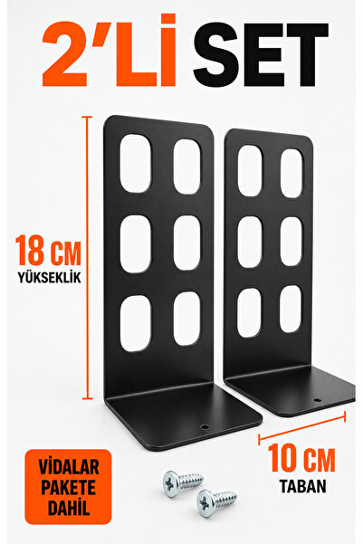 Zeva Tasarım Metal Book Support Book Holder Perforated Panel Home Office Shel...