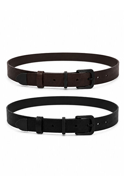 derikem 100% Genuine Buffalo Leather 3 cm Men's Belt – Classic Leather Belt w...