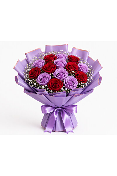 Crescent Flowers 7Purple7RedRoseBq