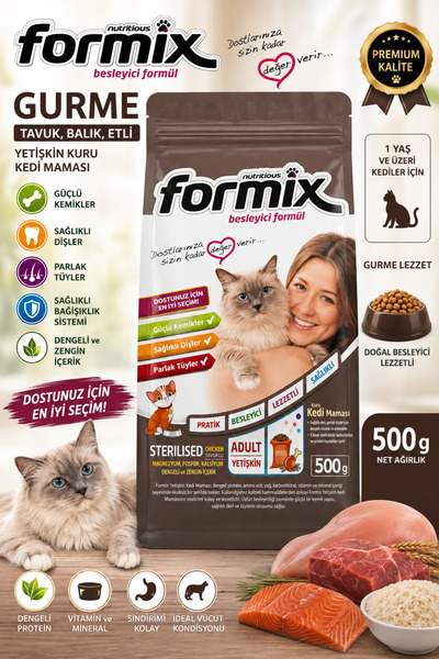 Sterilised Tavuklu Kısırlaştırılmış Yetişkin Kedi Maması 500 g