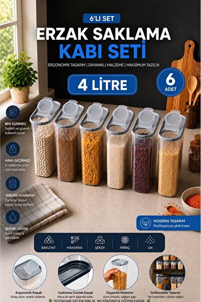Empressco Luxury 6-Piece Pantry Storage Container Set, Stylish and Durable, 4...