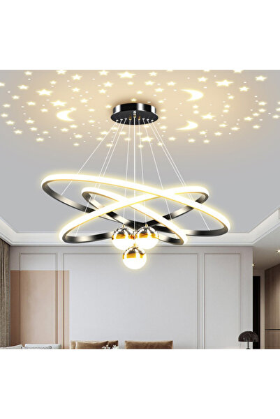 Diason Modern LED Chandeliers for Dining Room,3-Ring Chandeliers,Adjustable H...