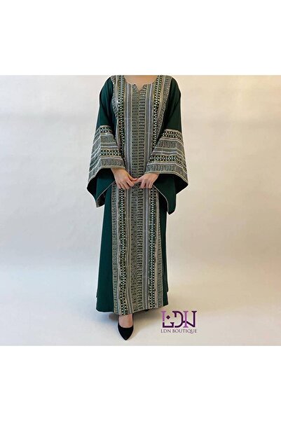 LDN BOUTIQUE كريب حرير مع قطن مطرز ومشكوك - XXXL