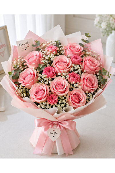Crescent Flowers 9Pink3SrayPinkRoseBq