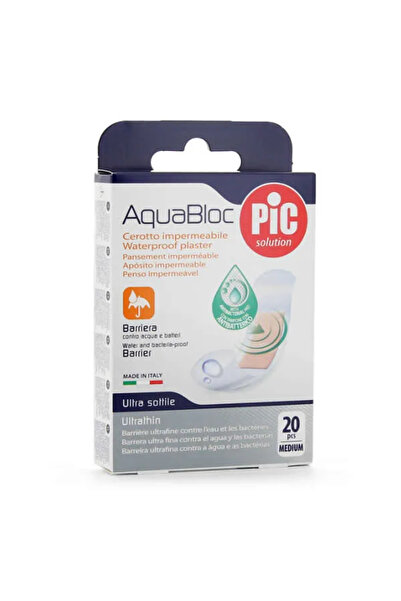 PIC SOLUTION Pic Aquabloc Cu pansament adeziv bactericid 19x72mm 20 bucăți