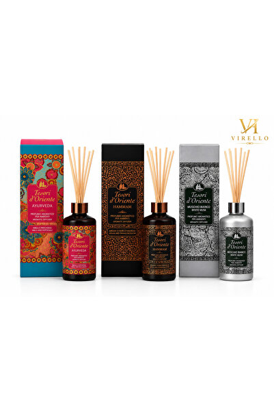 Tesori d'Oriente Set 3x200 ml odorizante Tesori d’Oriente cu bețișoare, arome...