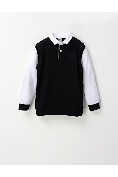 MiniKids Bluza School For All, bleumarin-alb