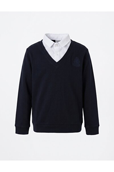 MiniKids Bluza All For School, bleumarin inchis