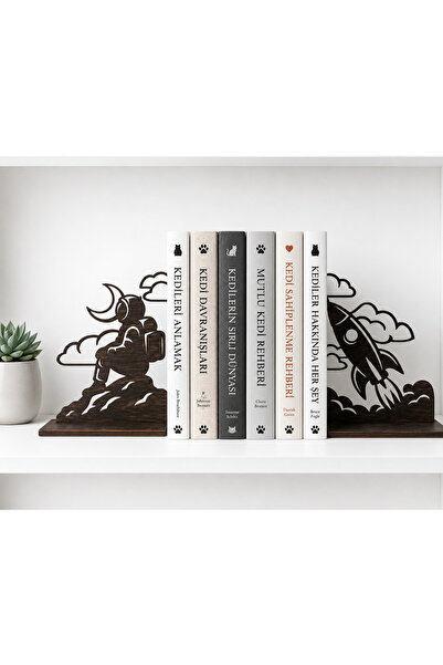 ROKH 🐱   Cat Book Holder |   Decorative Mdf Bookshelf Divider |   Gift for C...