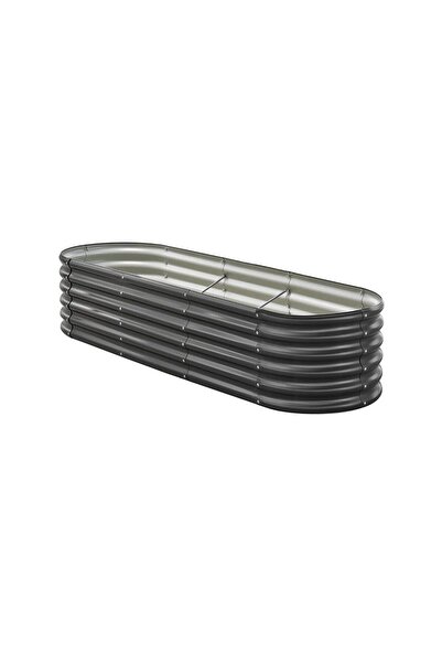Vivatechnix Jardinieră fără fund, metalică, neagră, 200 x 60 x 40 cm, înălțată