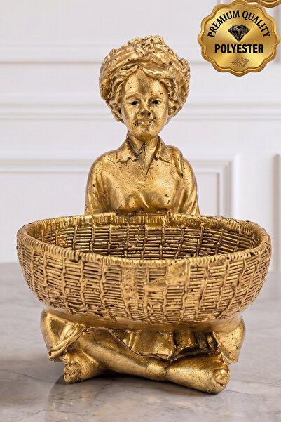 MARNELLO CONSEPT Gold Hintli Kadın Sepetli Biblo – Dekoratif Heykel, Takı ve ...