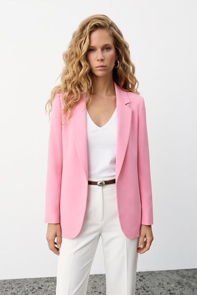 Sateen Women's Classic Collar Long Jacket 139-6002