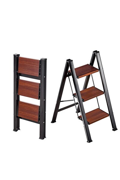 Vivatechnix Scară pliabilă cu 3 trepte antiderapante, capacitate 150 kg, oțel...
