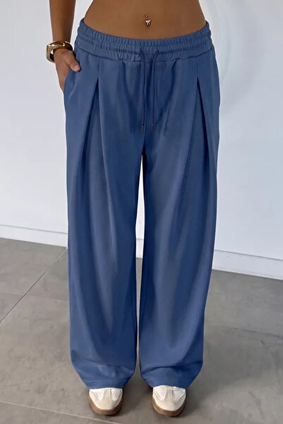 TOZLU Gülseli Women's Elastic Waist Palazzo Sweatpants