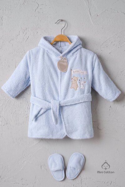 Mini Cotton 100% Cotton Baby Boy Bathrobe Set Boxed Hooded Bath Towel and Swa...