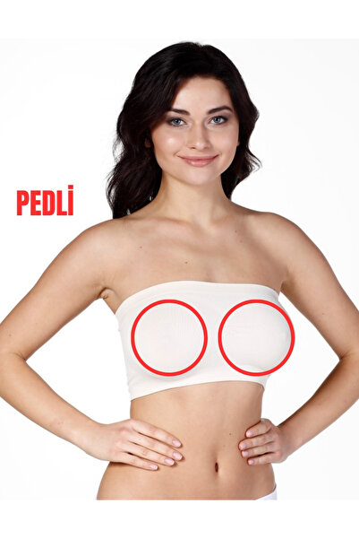 LEBRA Corset de damă, fără cusături, tip bandeau, cu burete, culoarea pielii