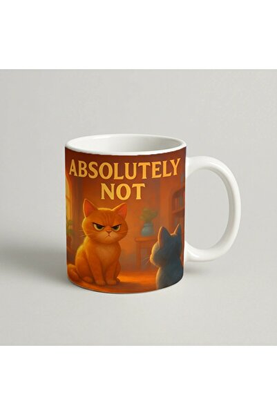 Petgifts Cana Cadou Personalizat Amuzanta Cu Mesaj Pisica "Absolutely Not" - ...
