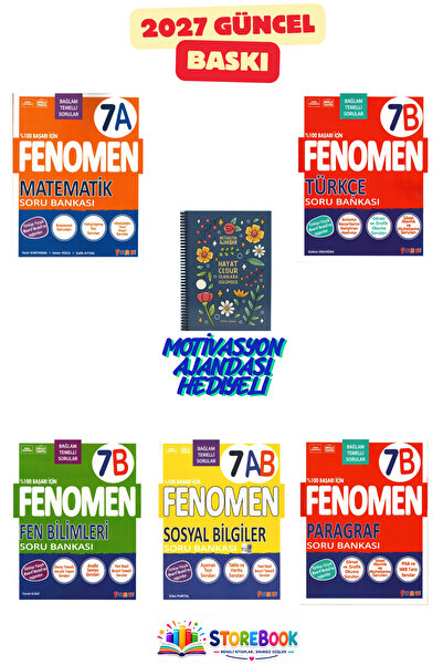 Fenomen Yayıncılık 7.Sınıf Mat A+Fen B+Türkçe B+Paragraf B ve Sosyal Bilgiler...