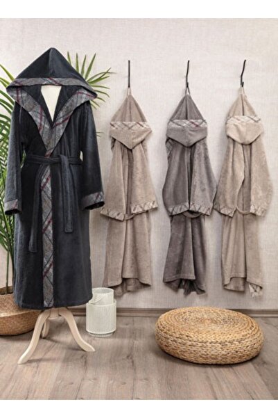 Pupilla Single Bathrobe Combed Cotton Hooded Janty Beige L
