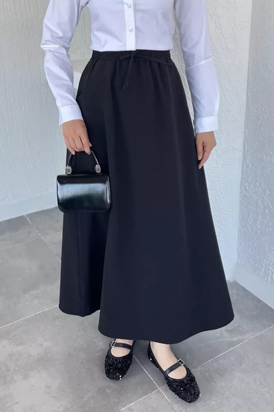 TOZLU Elastic Waist Double Pocket Hijab Skirt