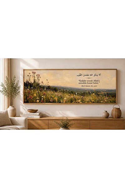 dekorodam Ahşap Çerçeveli Panoramik Oturma Odası Salon Tablosu