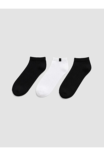 LC Waikiki Rmz Gi̇yi̇m Farkiyla Men's Booties Socks 3-Pack