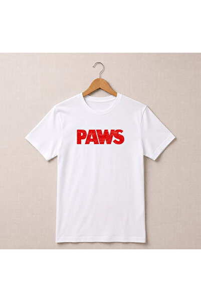 Petgifts Tricou Personalizat "Oversize „Paws" - Bumbac 100% Alb Marime L