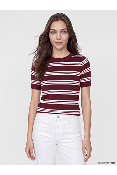 LC Waikiki Lcw Modest Crew Neck Striped Women's Knitwear Sweater