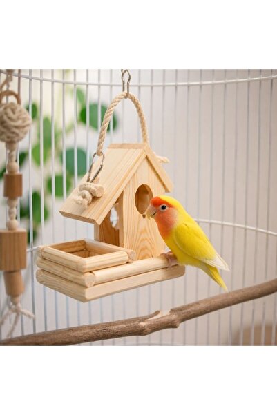idei Wooden hanging bird nest 17.2×10×27.5 cm, resting shelter for small parr...