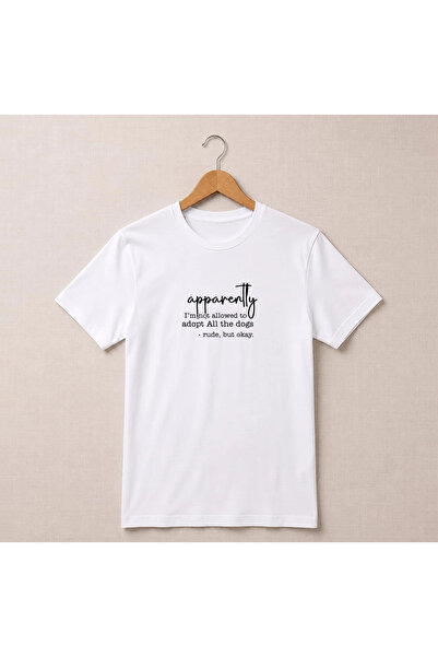 Petgifts Tricou Personalizat "Oversize „Apparently…" - Bumbac 100% Alb Marime L