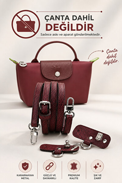 Wibego Will Good Be Pomegranate Longchamp Askı Le Pliage Uyumlu Çanta Askısı , Kadın Deri Çanta Askısı , Ayarlanabilir Çanta Kemeri , Bag Strap , Çanta Aksesuar Bordo - Pomegranate