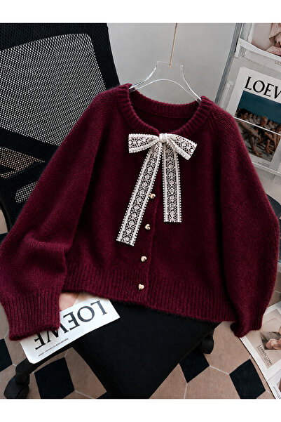 Elysira Cardigans - Burgundy - Oversize