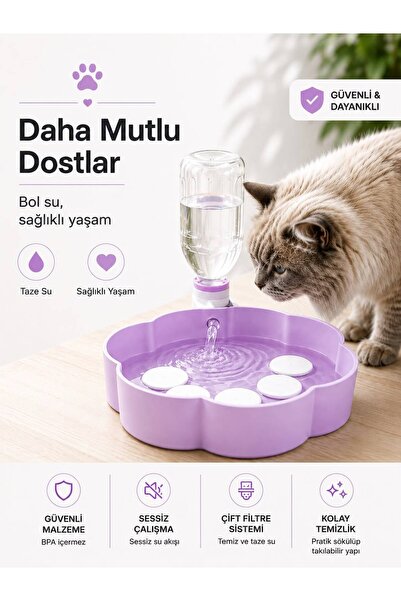 sonvadi Evcil Hayvan Su Tankı Otomatik Su Akışı Kedi.Köpek.Kuş Su Tankı