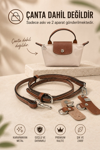 Wibego Will Good Be Kahve Longchamp Askı Le Pliage Uyumlu Çanta Askısı , Kadın Deri Çanta Askısı , Ayarlanabilir Çanta Kemeri , Bag Strap , Çanta Aksesuar Kahve Cognac Brown - Silver