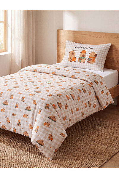 LC Waikiki Lcw Home Animal Figured Cotton Single Duvet Cover Set