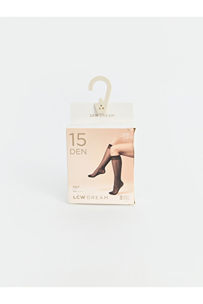 LC Waikiki Rmz Gi̇yi̇m Farkiyla 15 Denier Women's Below Knee Socks 3-Piece