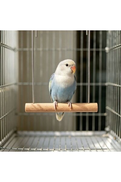 idei Wooden hanging swing toy for birds 12.5×10.5 cm, parrot resting stand, b...