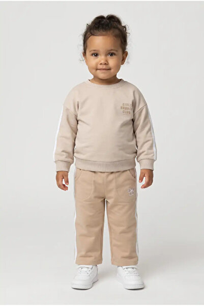 SIRRI Girl's Back-Printed Sweatshirt and Wide-Leg Pants 2-Piece Set