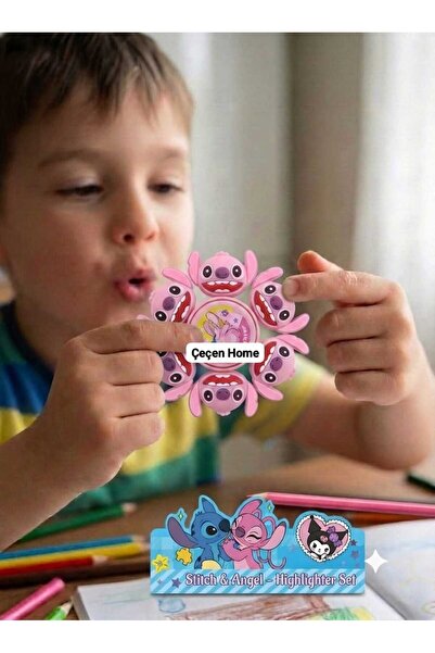 ÇEÇEN HOME Stitch Figured Spinning Stress Wheel Colorful Highlighter Pen Set ...