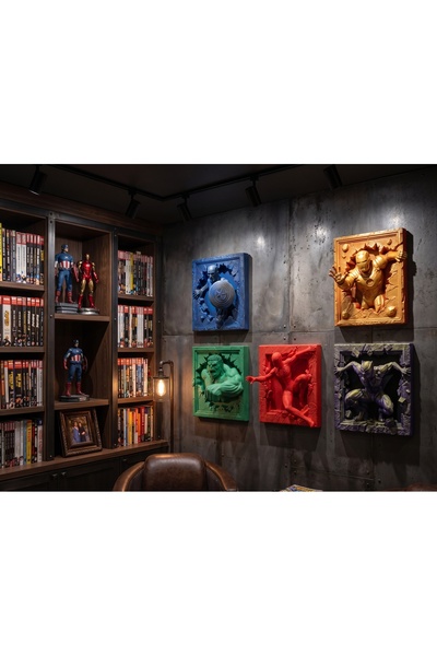Genel Markalar 3 Boyutlu Duvardan Çıkan Süper Kahraman Tablosu - 3D Marvel Av...