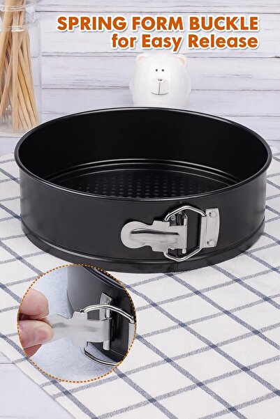 Generic Non-Stick Springform Cake Pan Set, Black, Round, 3 Pack