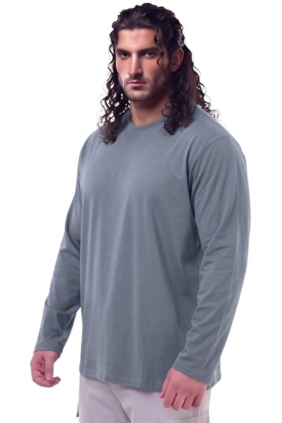 marufshop Men's Large Size 100% Cotton Long Sleeve Crew Neck Sweatshirt, Suit...