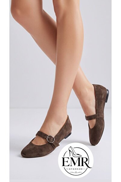 Alphus Vollex Nubuck Material Belted Stylish Women's Ballerinas