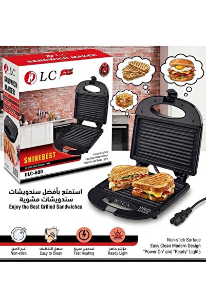 BUNCA Sandwich Maker & Toast Maker Dlc-600 750W Stainless Steel & Non-Stick C...