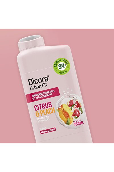 DICORA جل استحمام أوربان فيت بفيتامين سي والحمضيات والخوخ، 750 مل