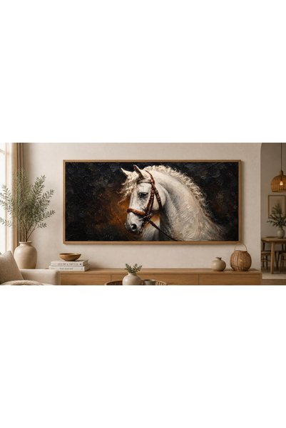 dekorodam Ahşap Çerçeveli Panoramik Oturma Odası Salon Tablosu