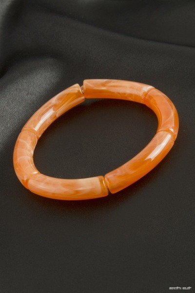 ZERO LAND Spt-Gld Zr Model Plastic Cylinder (153104) Bracelet Orange