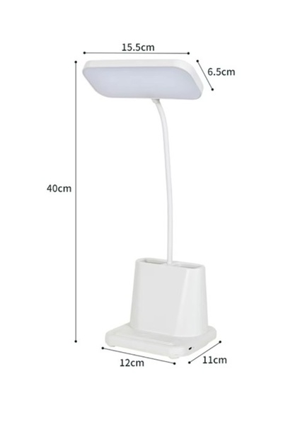 Kitchen Beauty Şarjlı Masa Lambası 3 Renk Dokunmatik Telefon Standlı Kalemlikli Ders Çalışma Okuma Işığı Gece Lambası