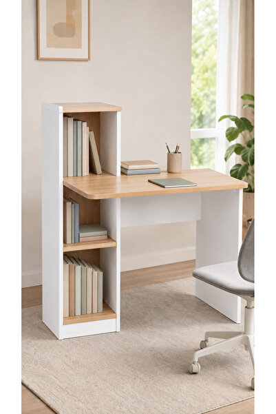 ibrahim suleiman al saqami Children’s MDF Study Desk with Bookshelf and Stora...