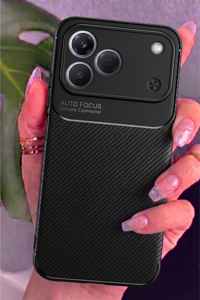 Rivor Tecno Spark 50 4G Uyumlu Kılıf Kamera Korumalı Darbe Emici Karbon Desen...